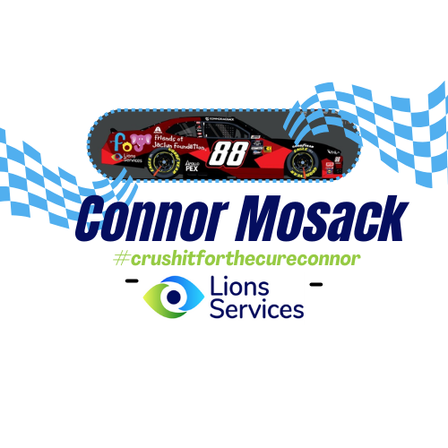 NASCAR Xfinity Connor Mosack proudly sported the Lions Services logo on his car.