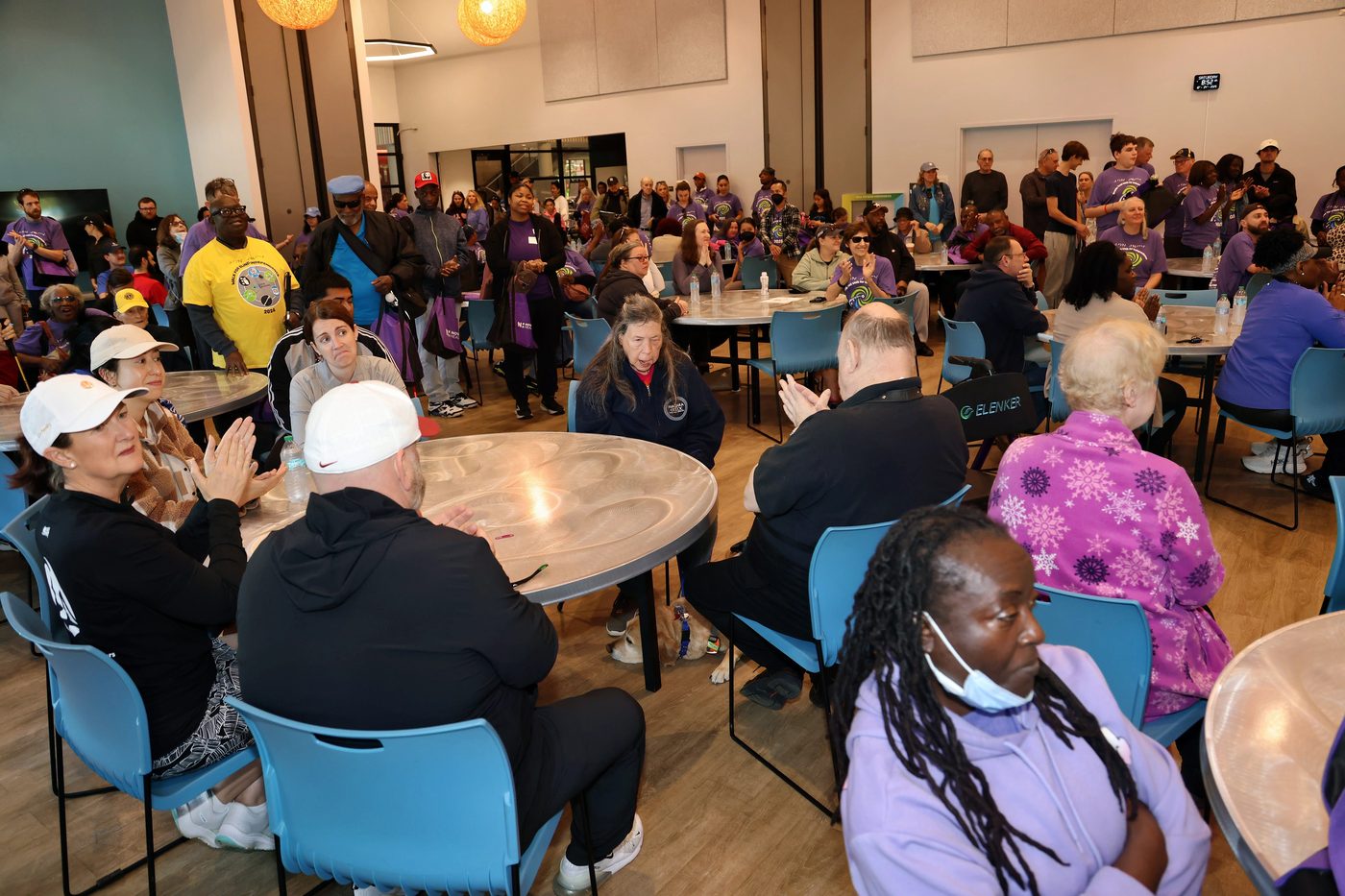 Walkers and volunteers gathered at the 2025 Braille Trail Walk for Independence