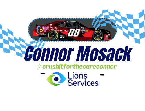 NASCAR Xfinity Connor Mosack proudly sported the Lions Services logo on his car.